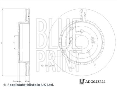 BLUE PRINT ADG043244 - féktárcsa KIA