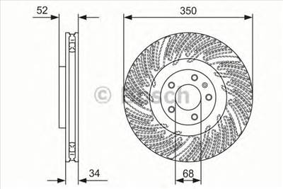 BOSCH 0 986 479 D26 - féktárcsa PORSCHE