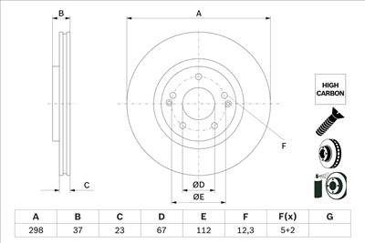 BOSCH 0 986 479 H05 - féktárcsa SSANGYONG