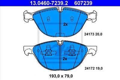 ATE 13.0460-7239.2 - fékbetét BMW