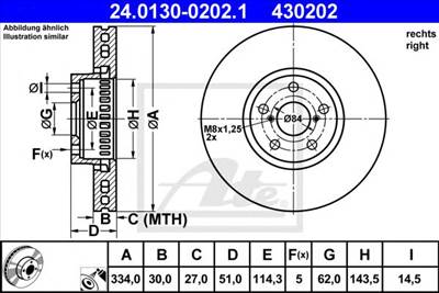 ATE 24.0130-0202.1 - féktárcsa LEXUS