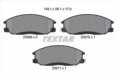 Fékbetét készlet TEXTAR 2356901 for HYUNDAI, SSANGYONG, JAC