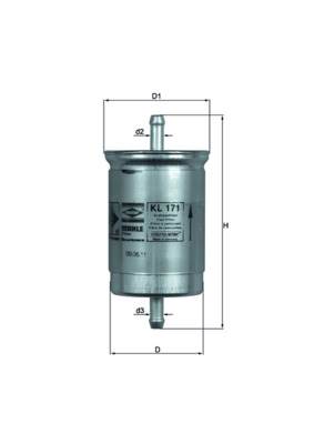 MAHLE KL 171 - Üzemanyagszűrő FORD INFINITI ISUZU NISSAN OPEL VAUXHALL