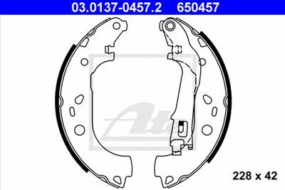 ATE 03.0137-0457.2 - fékpofakészlet FIAT LANCIA OPEL VAUXHALL