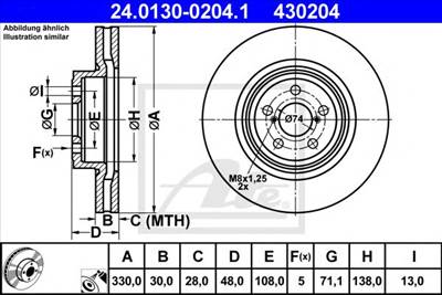ATE 24.0130-0204.1 - féktárcsa SUBARU