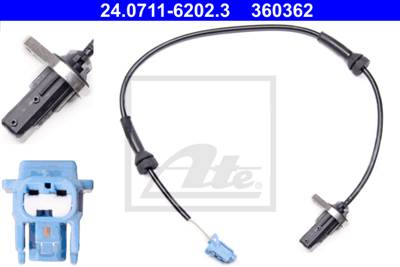 ATE 24.0711-6202.3 - kerékfordulatszám érzékelő NISSAN