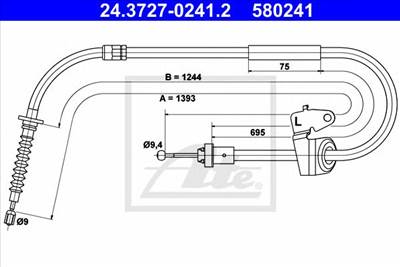 ATE 24.3727-0241.2 - Kézifék bowden MINI