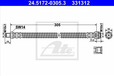 ATE 24.5172-0305.3 - fékcső MERCEDES-BENZ