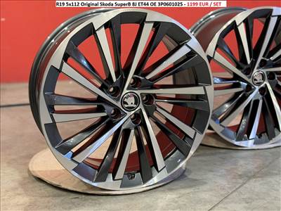 R19 5x112 Original Skoda SuperB 8J ET44 OE 3P0601025 gyári alufelnik felnik 8x19 19" 19col