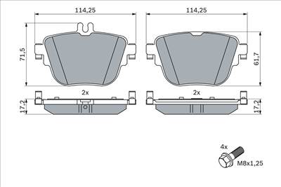 BOSCH 0 986 424 859 - fékbetétkészlet, tárcsafék MERCEDES-BENZ