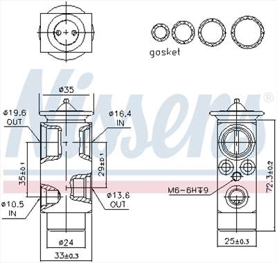 NISSENS 999348 - táguló szelep, klímaberendezés ALFA ROMEO FIAT OPEL VAUXHALL