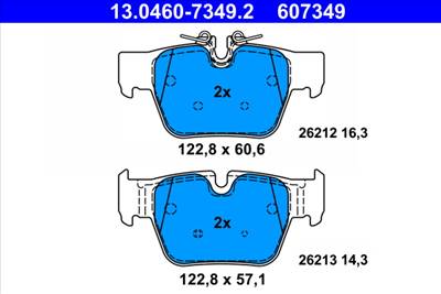 ATE 13.0460-7349.2 - fékbetétkészlet, tárcsafék BMW MINI