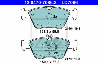 ATE 13.0470-7086.2 - fékbetét MERCEDES-BENZ