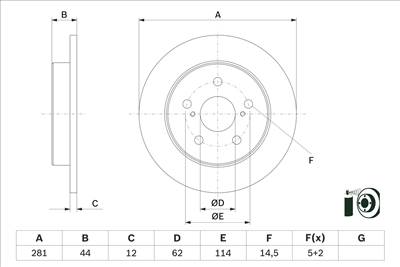 BOSCH 0 986 479 E91 - féktárcsa LEXUS TOYOTA