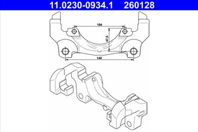 ATE 11.0230-0934.1 - féknyereg tartó FORD LAND ROVER VOLVO