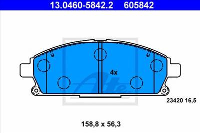 ATE 13.0460-5842.2 - fékbetét HONDA NISSAN