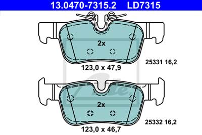 ATE 13.0470-7315.2 - fékbetét BMW MINI