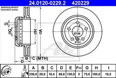 ATE 24.0120-0229.2 - féktárcsa BMW