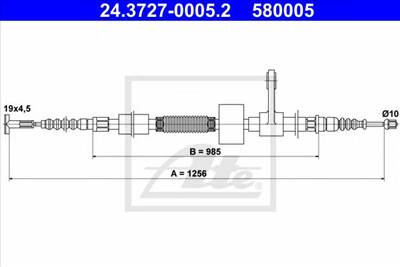 ATE 24.3727-0005.2 - Kézifék bowden ALFA ROMEO