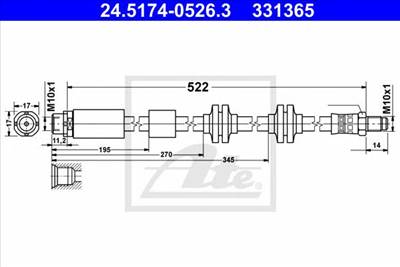 ATE 24.5174-0526.3 - fékcső BMW