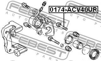 FEBEST 0174-ACV40UR - vezetőcsavar, féknyereg LEXUS TOYOTA TOYOTA (FAW) TOYOTA (GAC)