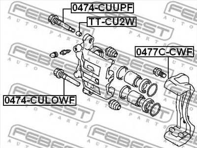 FEBEST 0474-CYLOWF - vezetőcsavar, féknyereg MITSUBISHI MITSUBISHI (GAC)