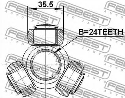 FEBEST 2716-C30 - féltengely háromágú csillag ABARTH CHEVROLET FIAT FORD LANCIA MAZDA NISSAN NISSAN 