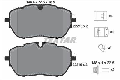 Fékbetét készlet TEXTAR 2221801 for PEUGEOT, DS
