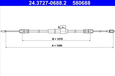 ATE 24.3727-0688.2 - Kézifék bowden FORD