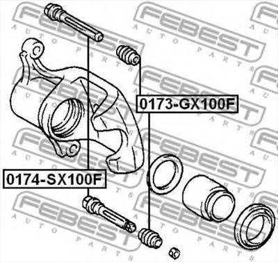 FEBEST 0174-SX100F - vezetőcsavar, féknyereg LEXUS MAZDA TOYOTA TOYOTA (FAW)