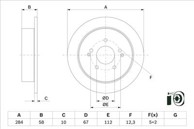 BOSCH 0 986 479 H16 - féktárcsa SSANGYONG
