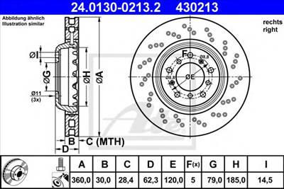 ATE 24.0130-0213.2 - féktárcsa BMW