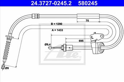 ATE 24.3727-0245.2 - Kézifék bowden MINI