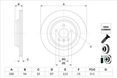 BOSCH 0 986 479 E97 - féktárcsa MERCEDES-BENZ