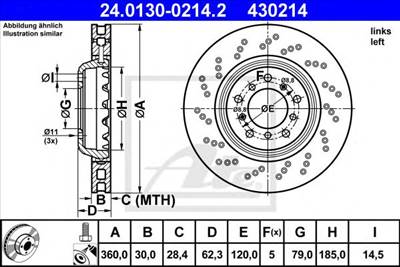 ATE 24.0130-0214.2 - féktárcsa BMW