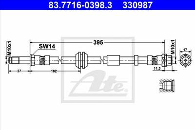 ATE 83.7716-0398.3 - fékcső VOLVO