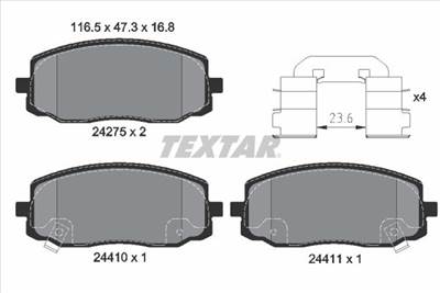 Fékbetét készlet TEXTAR 2427501 for KIA, HYUNDAI, NAZA