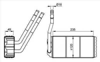 NRF 54263 - Hőcserélő, belső tér fűtés LAND ROVER