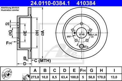 ATE 24.0110-0384.1 - féktárcsa SUBARU