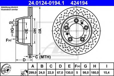 ATE 24.0124-0194.1 - féktárcsa PORSCHE