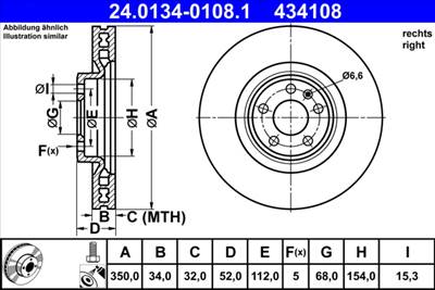 ATE 24.0134-0108.1 - féktárcsa PORSCHE