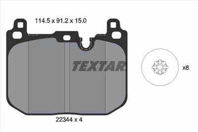 Fékbetét készlet TEXTAR 2234401 for MINI