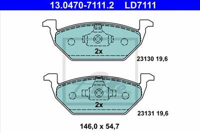 ATE 13.0470-7111.2 - fékbetét AUDI SEAT SKODA VW