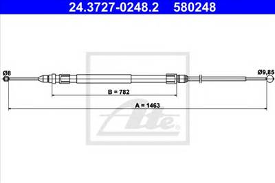 ATE 24.3727-0248.2 - Kézifék bowden BMW