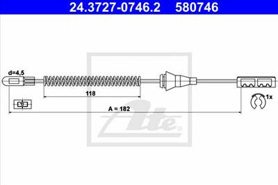 ATE 24.3727-0746.2 - Kézifék bowden CHEVROLET OPEL VAUXHALL