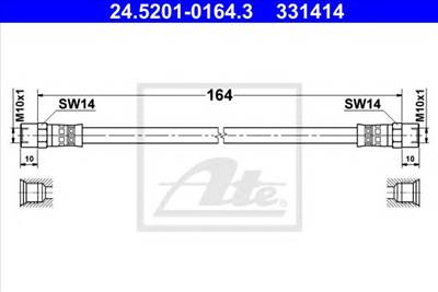 ATE 24.5201-0164.3 - fékcső AUDI SEAT VW