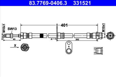 ATE 83.7769-0406.3 - fékcső FORD