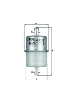 MAHLE KL 11 - Üzemanyagszűrő BEDFORD DEUTZ-FAHR FORD GAZ HONDA INNOCENTI MAZDA SUBARU