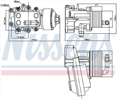 NISSENS 91315 - Olajhűtő, motorolaj AUDI