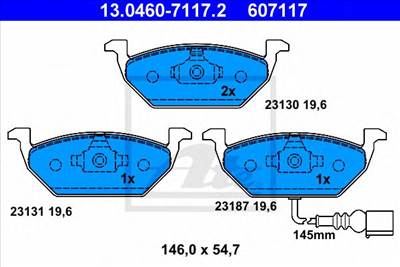 ATE 13.0460-7117.2 - fékbetét AUDI SEAT SKODA VW